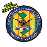 Collectable Sign and Clock Marine Vietnam Veteran Backlit Wall Clock