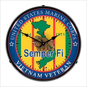 Marine Vietnam Veteran Backlit Wall Clock