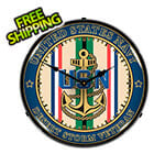 Collectable Sign and Clock Navy Veteran Operation Desert Storm Backlit Wall Clock