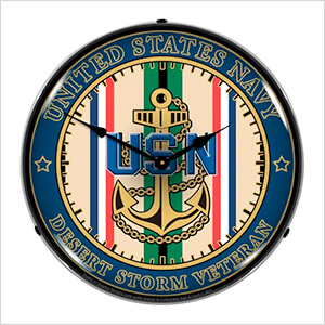 Navy Veteran Operation Desert Storm Backlit Wall Clock