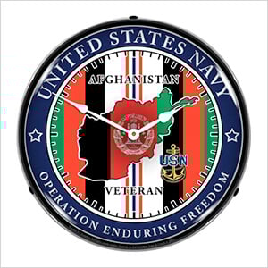 Navy Veteran Operation Enduring Freedom Backlit Wall Clock