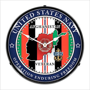 Navy Veteran Operation Enduring Freedom Backlit Wall Clock