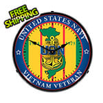 Collectable Sign and Clock Navy Vietnam Veteran Backlit Wall Clock