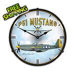 Collectable Sign and Clock P51 Mustang Backlit Wall Clock
