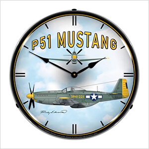 P51 Mustang Backlit Wall Clock