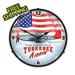 Collectable Sign and Clock Tuskegee Airman Backlit Wall Clock