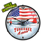 Collectable Sign and Clock Tuskegee Airman Backlit Wall Clock