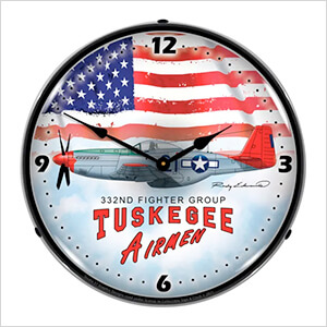 Tuskegee Airman Backlit Wall Clock