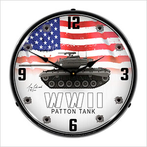 WWII Patton Tank Backlit Wall Clock