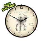 Collectable Sign and Clock 1922 First Traffic Signal G.A. Morgan Patent Blueprint Backlit Wall Clock