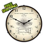 Collectable Sign and Clock 1922 Henry Ford Vehicle Construction Patent Blueprint Backlit Wall Clock