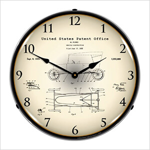 1922 Henry Ford Vehicle Construction Patent Blueprint Backlit Wall Clock