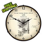 Collectable Sign and Clock 1928 Henry Ford Carburetor Patent Blueprint Backlit Wall Clock
