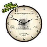 Collectable Sign and Clock 1928 Henry Ford Engine Patent Blueprint Backlit Wall Clock