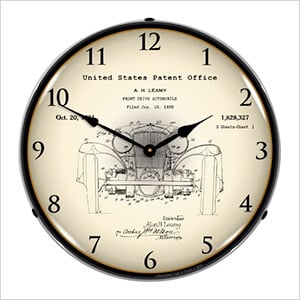 1930 L-29 Cord A.H. Leamy Front Wheel Drive Patent Blueprint Backlit Wall Clock