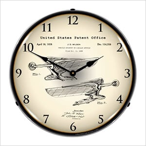 1939 Packard Radiator Cap Hood Ornament Patent Blueprint Backlit Wall Clock