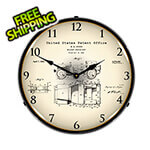 Collectable Sign and Clock 1941 Jeep Military Vehicle Patent Blueprint Backlit Wall Clock