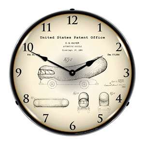 1952 Oscar Mayer Wienermobile Patent Blueprint Backlit Wall Clock