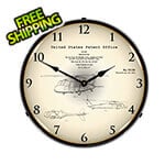 Collectable Sign and Clock 1972 Sikorsky UH-60 Black Hawk Patent Blueprint Backlit Wall Clock
