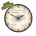 Collectable Sign and Clock 2012 Ferrari Formula One Racing Patent Blueprint Backlit Wall Clock