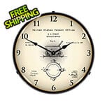 Collectable Sign and Clock 1887 Pharmacist Mortar Patent Blueprint Backlit Wall Clock
