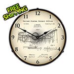 Collectable Sign and Clock 1898 Prescott Roller Coaster Patent Blueprint Backlit Wall Clock