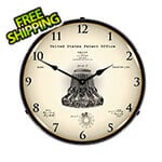 Collectable Sign and Clock 1914 Louis Comfort Tiffany Lamp Shade Patent Blueprint Backlit Wall Clock