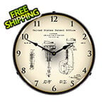 Collectable Sign and Clock 1925 Evinrude Outboard Motor Patent Blueprint Backlit Wall Clock