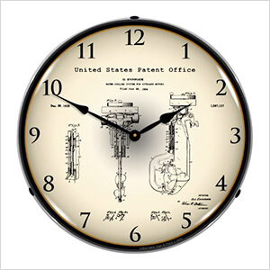 1925 Evinrude Outboard Motor Patent Blueprint Backlit Wall Clock