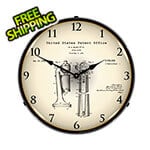 Collectable Sign and Clock 1929 Soda Fountain Drink Mixer Patent Blueprint Backlit Wall Clock