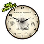 Collectable Sign and Clock 1934 Kitchen Mixer Patent Blueprint Backlit Wall Clock