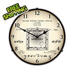 Collectable Sign and Clock 1935 Monopoly Game Patent Blueprint Backlit Wall Clock