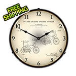Collectable Sign and Clock 1968 Stingray Bicycle Patent Blueprint Backlit Wall Clock