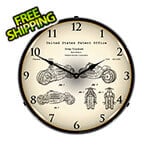 Collectable Sign and Clock 2003 Dodge Tomahawk V12 Patent Blueprint Backlit Wall Clock