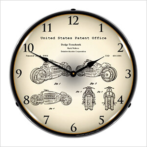 2003 Dodge Tomahawk V12 Patent Blueprint Backlit Wall Clock