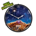 Collectable Sign and Clock Cosmic Cliffs of Carina Nebula Patent Blueprint Backlit Wall Clock