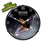 Collectable Sign and Clock Webb Telescope Patent Blueprint Backlit Wall Clock
