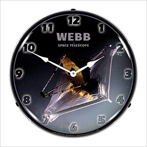 Webb Telescope Patent Blueprint Backlit Wall Clock