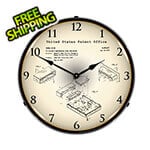 Collectable Sign and Clock 1977 Atari TV Game Cartridge Patent Blueprint Backlit Wall Clock