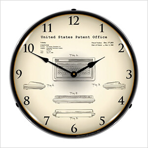 1982 Commodore 64 Computer Patent Blueprint Backlit Wall Clock