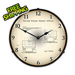 Collectable Sign and Clock 2011 Nintendo 3DS Patent Blueprint Backlit Wall Clock