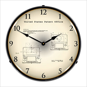 2011 Nintendo 3DS Patent Blueprint Backlit Wall Clock