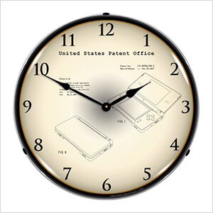 2006 Nintendo DS Patent Blueprint Backlit Wall Clock
