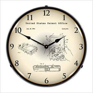 1993 Nintendo Game Boy Patent Blueprint Backlit Wall Clock