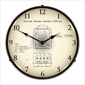 2000 Nintendo Gamecube Patent Blueprint Backlit Wall Clock