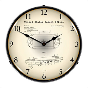2012 Playstation Vita Patent Blueprint Backlit Wall Clock
