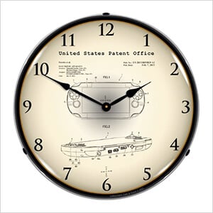 2012 Playstation Vita Patent Blueprint Backlit Wall Clock