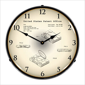 1994 Sony Playstation Patent Blueprint Backlit Wall Clock