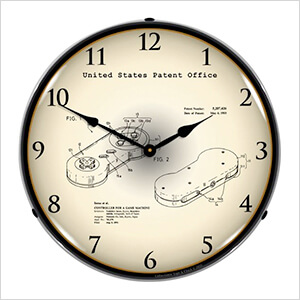 1991 Super Nintendo Controller Patent Blueprint Backlit Wall Clock