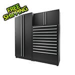Proslat 3-Piece Mat Black Cabinet Set with Silver Handles